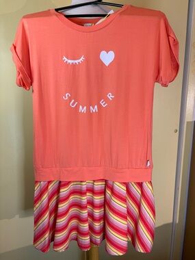 Paul Smith Coral 'Summer' Graphic Tee Dress. Y14